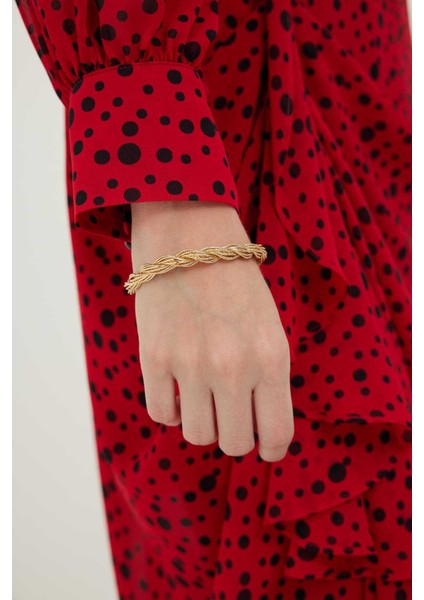 Örgü Desenli Gold Bileklik Standart Renk K2386514_089 fırsatları