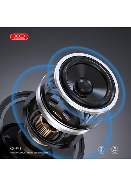 F41 1200MAH Dijital Saat Ekranlı Aynalı Hafıza Kartı Fm Radyo Kablosuz Bluetooth V5.3 Hoparlör indirimleri