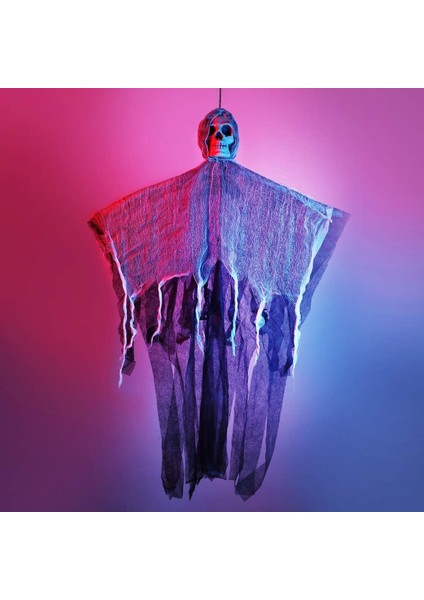 Ürpertici Kuru Kafa Korku Hayalet Saçaklı Dekor 90X50 cm