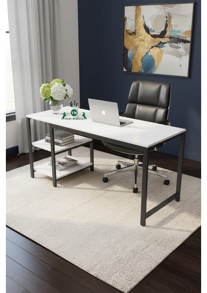 Raflıçalışma Masası 160*60 Beyaz