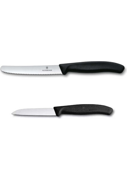 2li Set 11 cm Tırtıklı - 8 cm Düz Sebze Meyve Bıçağı