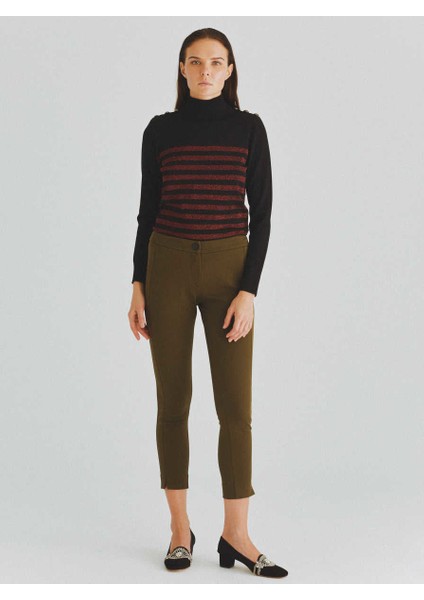 Cep Detaylı Kadın Pantolon Haki k2012041_023