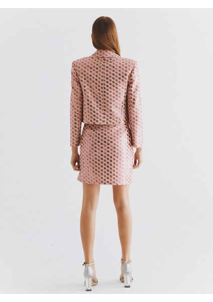 Parlak Desenli Kadın Ceket Pembe K2016035_038 modelleri