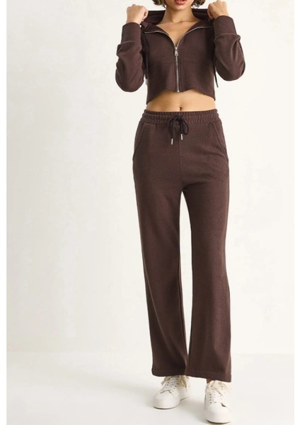 Fitilli Örme Kumaş Rahat Kalıp Alt-Üst Eşofman Takımı indirimleri