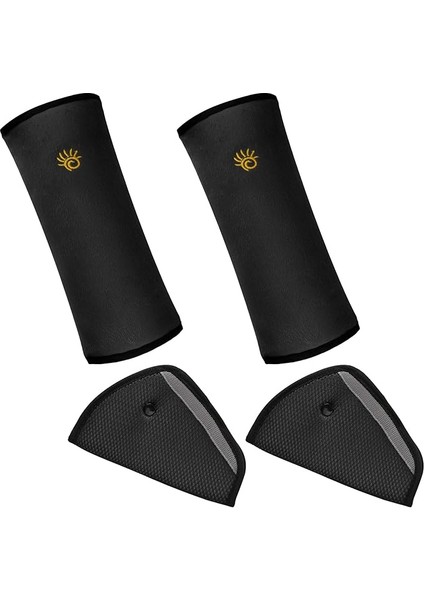 Kemeri Kılıfı Pedi ve Çocuk Emniyet Kemeri Minderi, 4'lü Paket Araba Seyahat Üçgeni Konfor Pedi ve Yastık, Araba Omuz Askısı Koltuk Kayışı Koruyucu Kısa Yetişkin Bebek Çocuk Için Baş Boyun