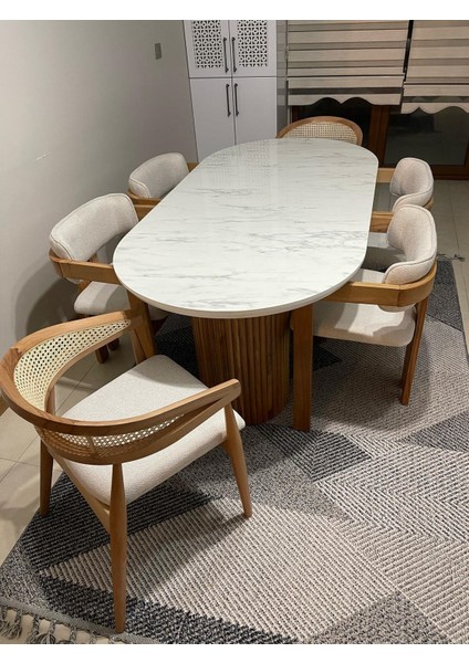 Bohem Masa Takımı Ahşap Masa Takımı 6 Kişilik Masa Sandalye Takımı Iskandinav Takım indirimleri