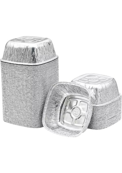 Adet Kare Alüminyum Sütlaç Kasesi 10X10CM 240GR Aşure Kabı Yüksek Isıya Dayanaklı Fırın Için Kap