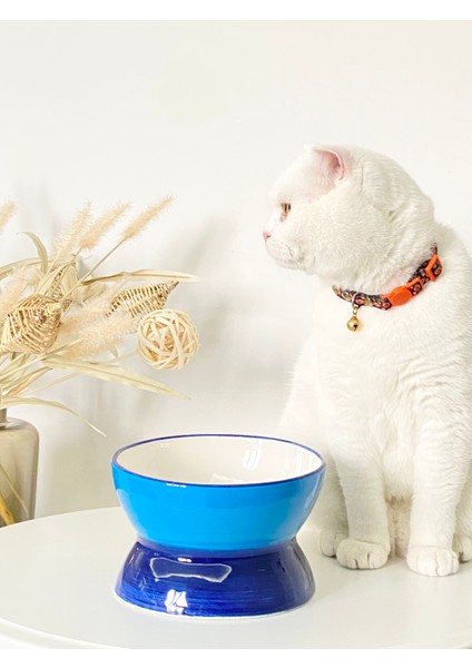 Seramik Kedi ve Köpek Mama Su Kabı Luna Model(Lacivert) modelleri