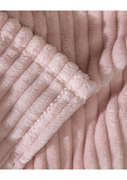 Corbeau Çift Kişilik Welsoft Düz Battaniye - Pudra indirimleri