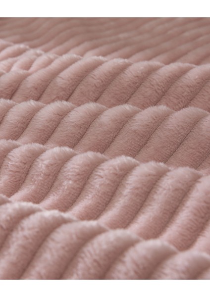 Corbeau Çift Kişilik Welsoft Düz Battaniye - Pudra