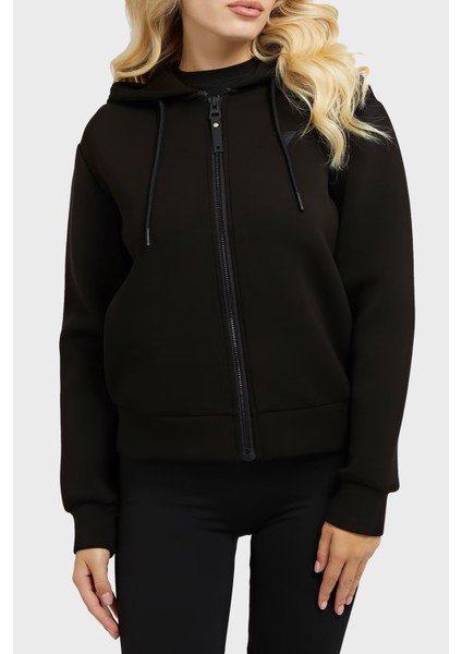 Allie Regular Fit Kapüşonlu Uzun Kollu Spor Sweat V3RQ11K7UW2 Bayan Sweat V3RQ11K7UW2 Jblk