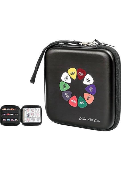 Guitar Pick Sert Kase Saklama Kutusu, 84 Cepli Gitar Penası, Koleksiyon Defteri, Pena Toplayıcıları Için, Siyah