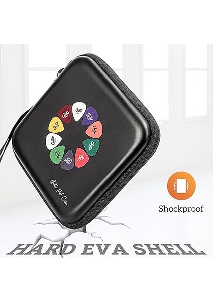 Guitar Pick Sert Kase Saklama Kutusu, 84 Cepli Gitar Penası, Koleksiyon Defteri, Pena Toplayıcıları Için, Siyah fırsatları