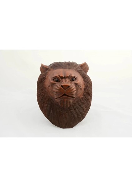 Maun Ağacı El Yapımı Dekoratif Aslan Büstü