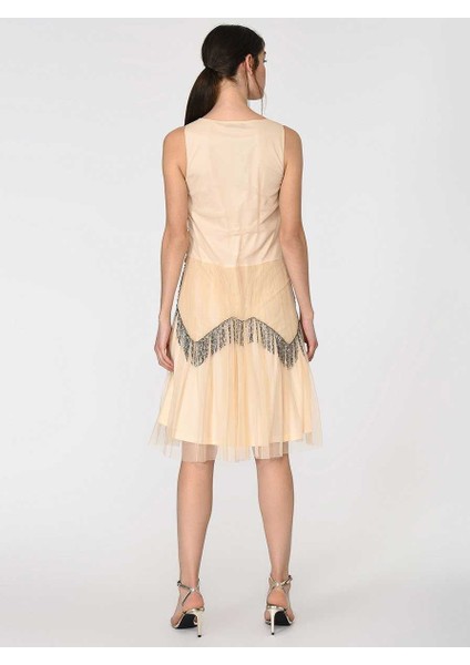 Renkli Boncuk İşlemeli Gece Elbisesi Standart Renk Y1962112_089 fırsatları