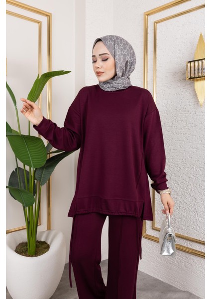 Bağcıklı Modal Ikili TAKIM-5065 Mürdüm fiyatları