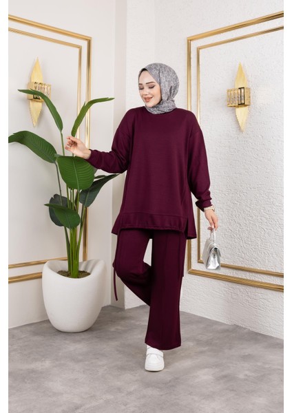 Bağcıklı Modal Ikili TAKIM-5065 Mürdüm indirimleri