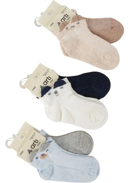 Katamino Salaman 2' Li 3D Erkek Bebek Patik Çorap K48025 Asorti