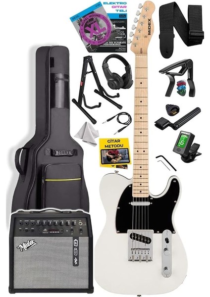 TLX-50CR-50AMP Tele Kasa Maple Klavye 2 Single-Coil 50W Amfili Elektro Gitar