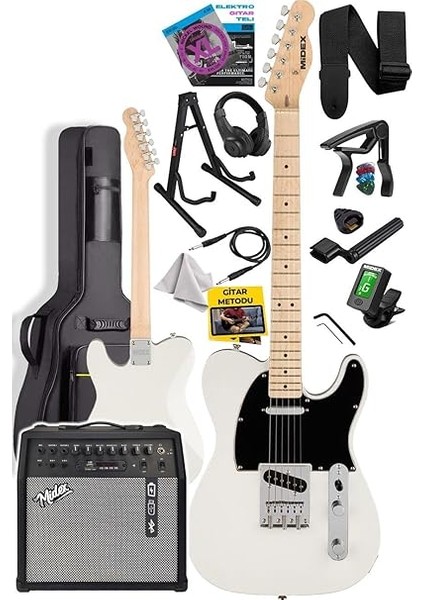 TLX-50CR-50AMP Tele Kasa Maple Klavye 2 Single-Coil 50W Amfili Elektro Gitar fiyatları