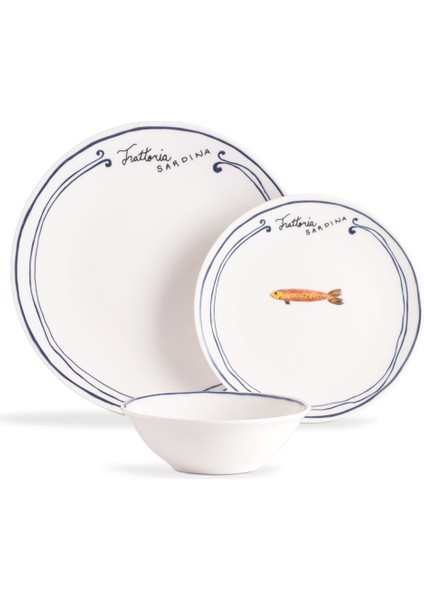 Poisson 2 Kişilik 6 Parça Yemek Seti - Lacivert