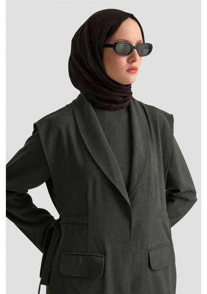 Bağlama Detaylı Ceket 25KD1301 Antrasit fırsatları