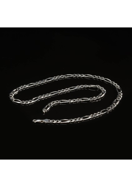200 Mikron Rodyum Figaro Gümüş Zincir modelleri