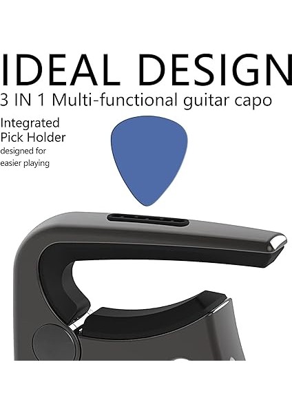 3ın1 Guitar Capo, Zinc Alloy Metal Capo For Acoustic And Electric Guitars, Ukulele, Mandolin, Classical Guitar Accessories (Dark Grey) indirimleri