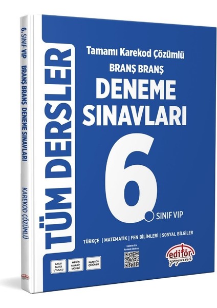 Editör Yayınları 6. Sınıf Tüm Dersler Branş Branş Tamamı Çözümlü Deneme Sınavları