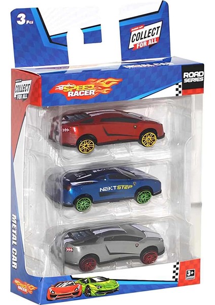 Speed Racer Road Series Metal Model Araba Seti 3'lü modelleri