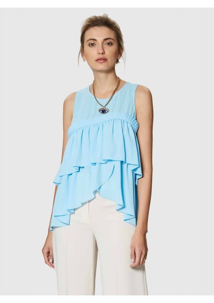 Fırfırlı Bluz Mavi Y9913003_036