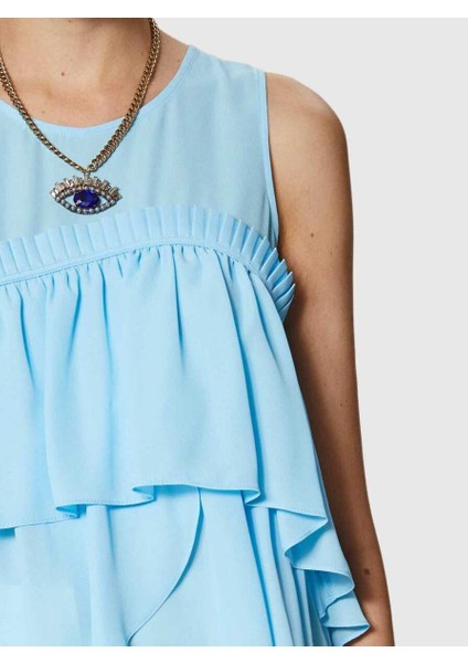 Fırfırlı Bluz Mavi Y9913003_036 fırsatları