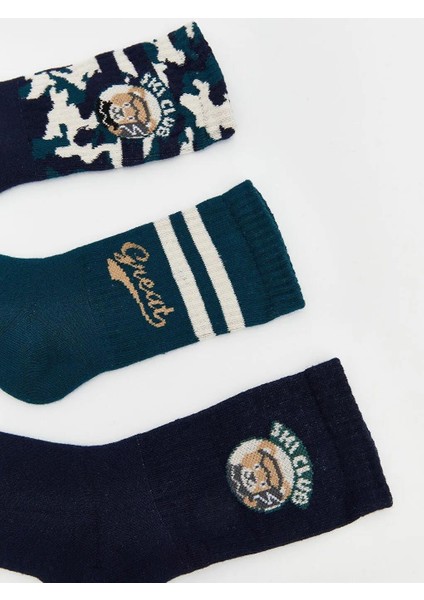 Desenli Erkek Çocuk Soket Çorap 3'lü (W5) fiyatları