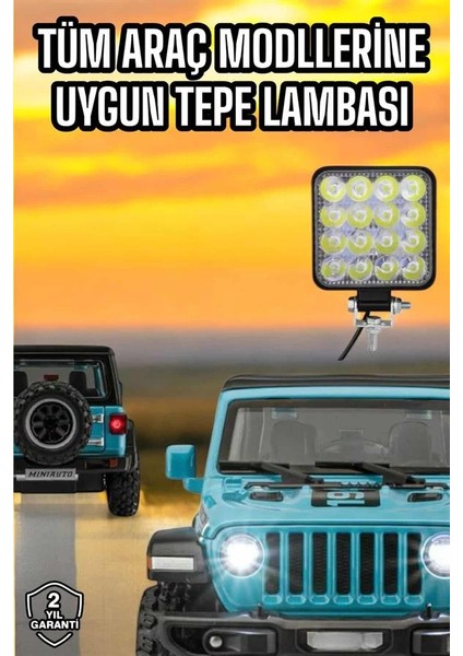 Tepe Lambası Çalışma Lambası Sis Lambası 16 LED Beyaz LED Işık fiyatları