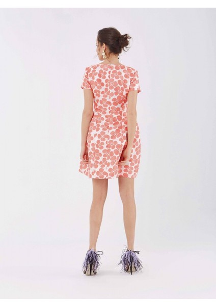 Çiçek Desenli Elbise Mercan Y9911014_030 modelleri