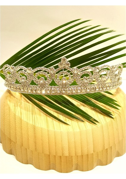 Taşlı Lüks Tasarım Gelin Taçı