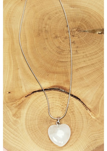 Pembe Kuvars Doğal Taşı Zincirli El Yapımı Kolye Uç: 2 cm Zincir: 20 cm Kutulu modelleri