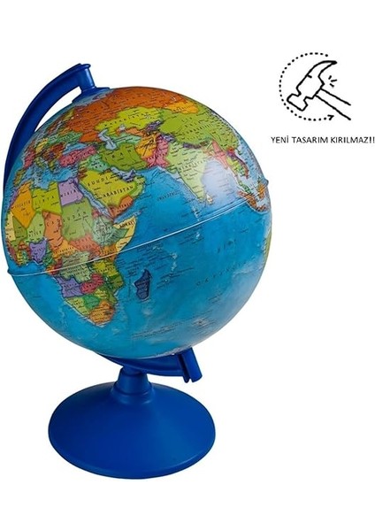 Store Işıksız Siyasi Dünya Küresi 30 cm Çaplı En Büyük Boy Yer Küre Eğitici Harita, Mavi fiyatları