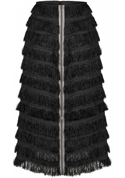 Püskül Detaylı Midi Etek Siyah K1915040_001 fırsatları