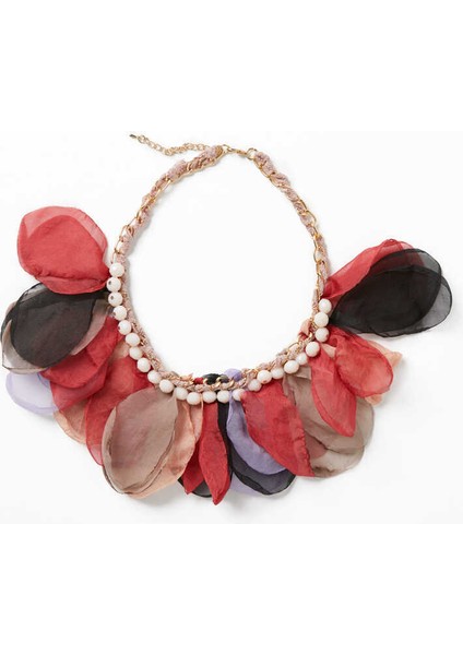 Tül Detaylı Yaprak Desenli Kolye Standart Renk K2086173_089 modelleri