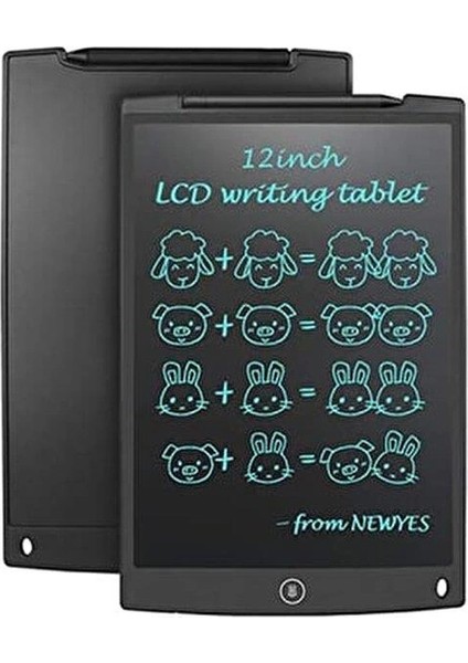 T12 Siyah Writing Tablet LCD 12 Inç Dijital Kalemli Çizim Yazı Tahtası fiyatları
