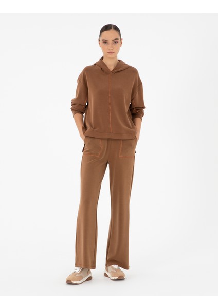 Kadın Kahverengi Oversize Sweatshirt 50290985-VR029 fırsatları