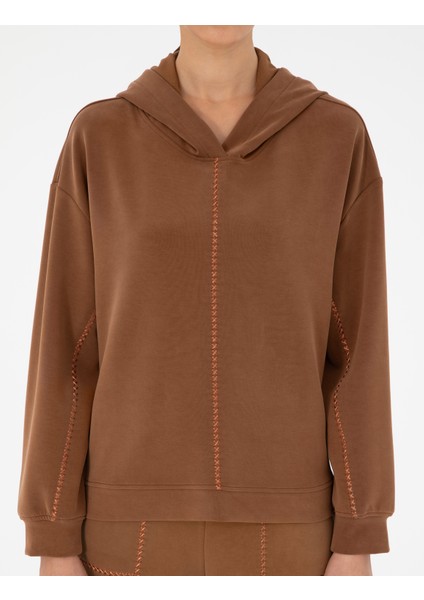 Kadın Kahverengi Oversize Sweatshirt 50290985-VR029