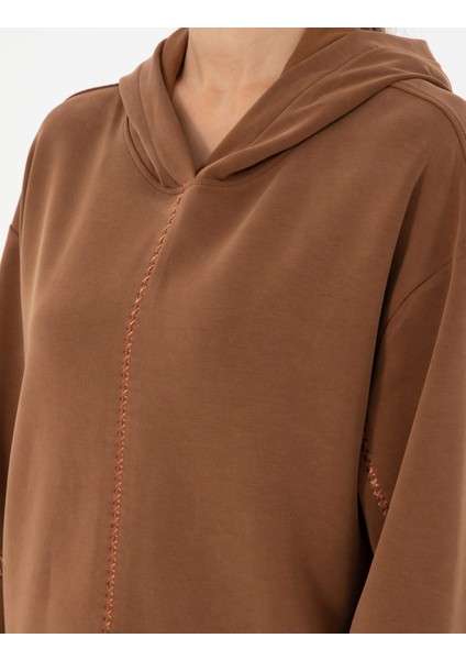 Kadın Kahverengi Oversize Sweatshirt 50290985-VR029