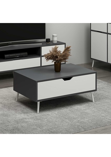 Elina Ayaklı Orta Sehpa - Antrasit/beyaz fırsatları