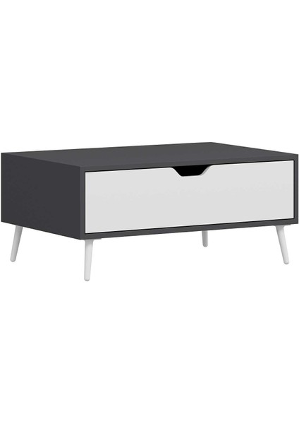 Elina Ayaklı Orta Sehpa - Antrasit/beyaz