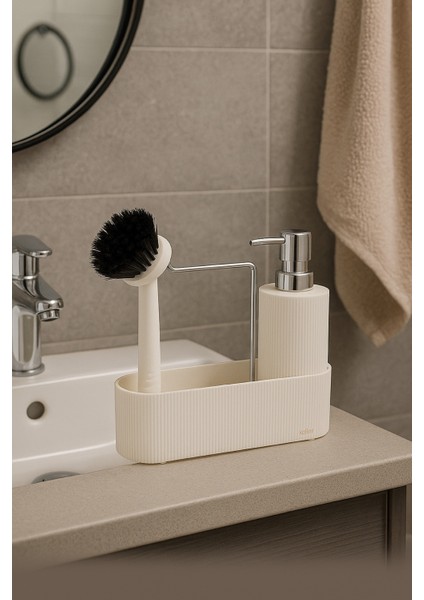 Mutfak Tezgahı Düzenleyici Set – Sıvı Sabunluk ve Bulaşık Fırçası Aparatlı DC-6776 fiyatları