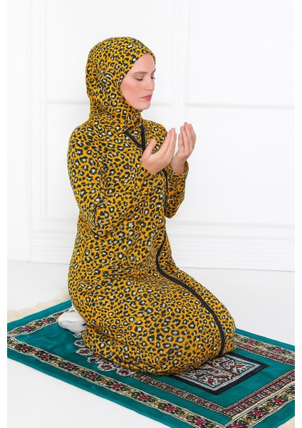 Tek Parça Başörtülü Şal Desen ve Fermuarlı Kadın Namaz Elbisesi Sabahlık fiyatları