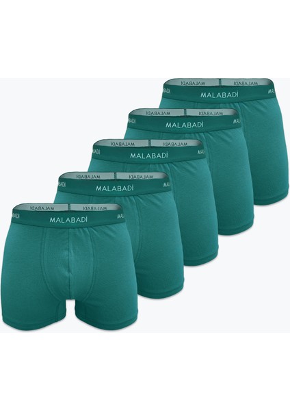 Erkek Yeşil 5 Li Pamuk Elastan Boxer 5M075