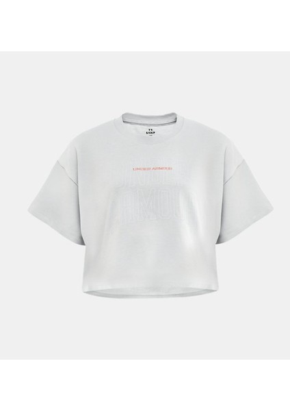 Kadın Ua Varsity Mix Heavyweight Kısa Kollu Crop T-Shirt 1389156-011 modelleri